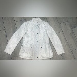 Coach jacket riding coat Quilted light grey classic